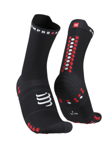 Pro Racing Socks V4.0 - Run High - Performans Çorabı - Koşu Çorabı | Compressport Siyah / Kırmızı - T4