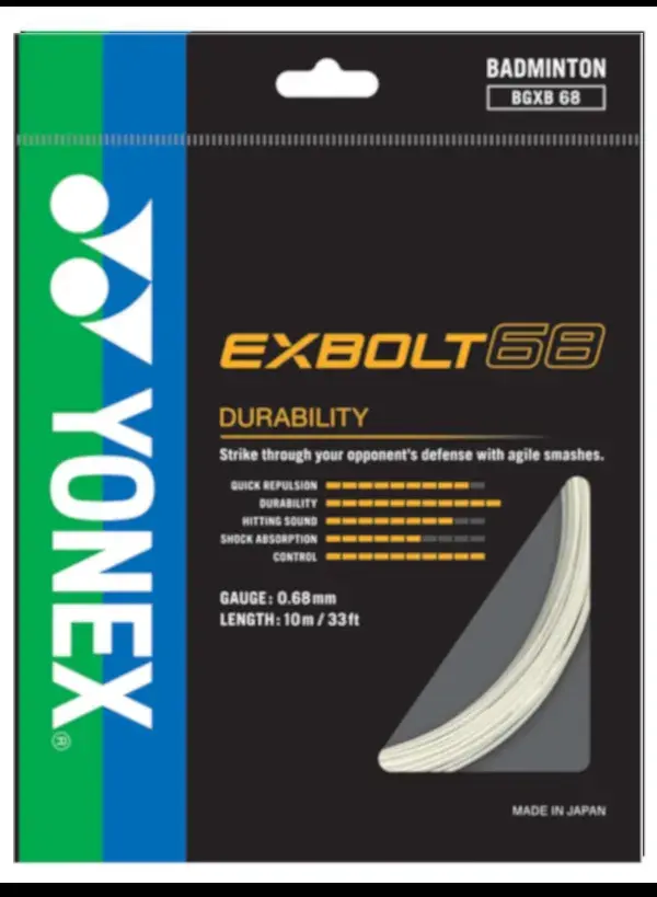 Exbolt 68 10m Badminton Kordajı - Beyaz | Yonex