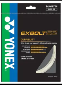Exbolt 68 10m Badminton Kordajı - Beyaz | Yonex