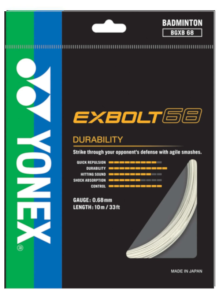 Exbolt 68 10m Badminton Kordajı - Beyaz | Yonex