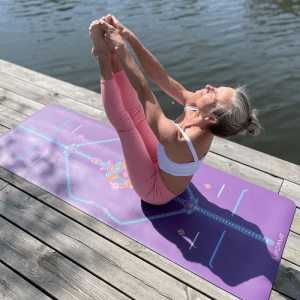 Liforme Mindful Garden Travel Yoga Mat - Mor - Orjinal - 2 mm - (çantası ile beraber)