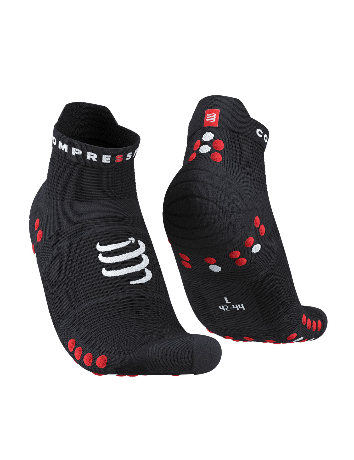Pro Racing Socks V4.0 - Run Low Kısa - Performans Çorabı | Compressport Siyah / Kırmızı - T1