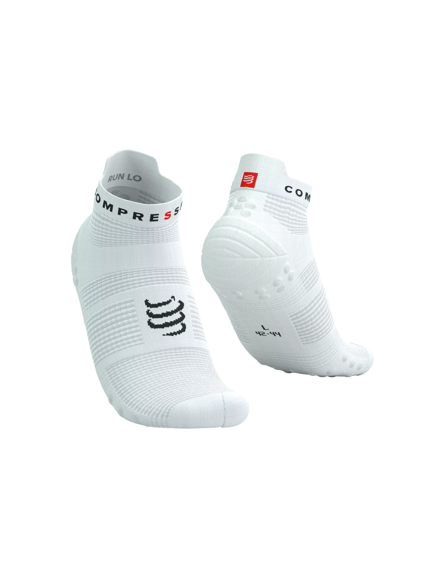 Pro Racing Socks V4.0 - Run Low Kısa - Performans Çorabı | Compressport Beyaz / Siyah - T2