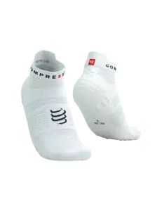 Pro Racing Socks V4.0 - Run Low Kısa - Performans Çorabı | Compressport Beyaz / Siyah - T2