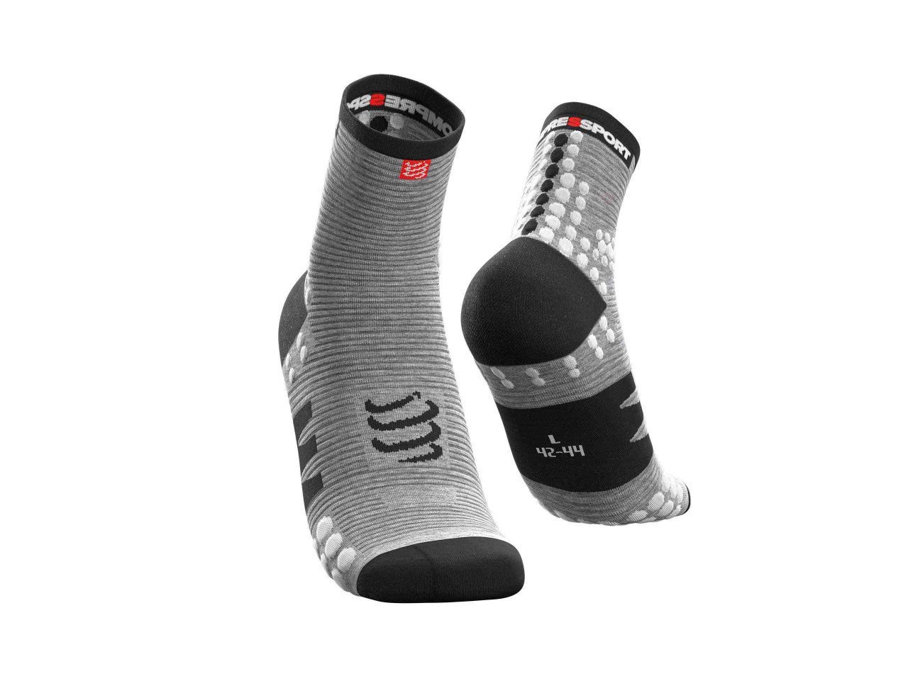 Pro Racing Socks V3.0 - Run High - Performans Çorabı | Compressport T2 - Gri / Siyah