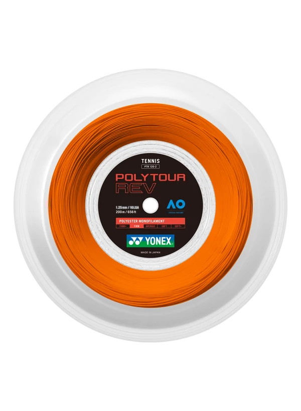 PolyTour Rev 125 Monofilament 200m Tenis Kordajı - Turuncu |Yonex