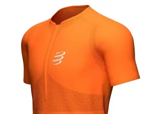 Trail Running - Patika Koşu Postural Yarım Fermuar Kısa Kollu Üst -Turuncu | Compressport L(arge)