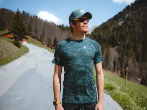 Training T-shirt / Antrenman T-shirt - Kamuflaj - Yeşil 2021 | Compressport M(edium)